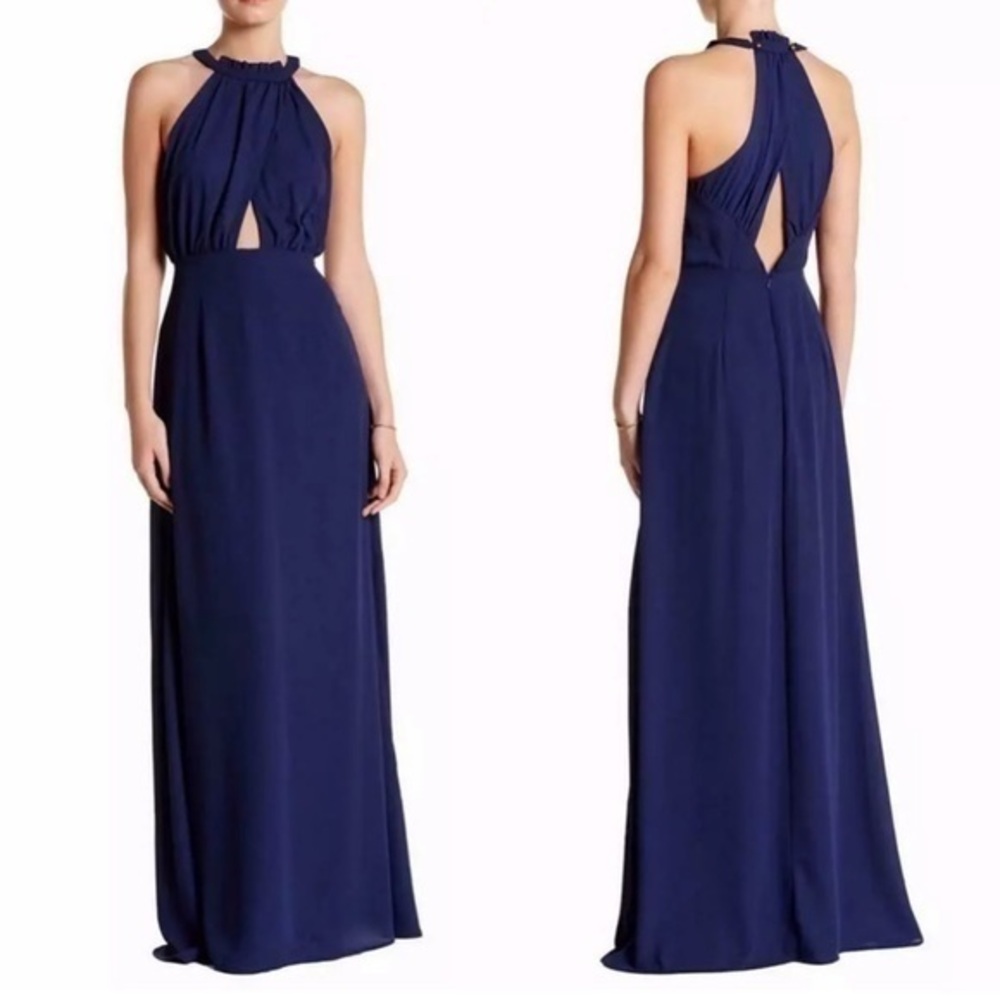 Dee Elly Maxi halter dress Navy